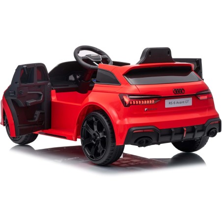 Auto Elettrica Bambini Audi RS6 Avant GT 12V Rossa 1-4 Anni Telecomando LED