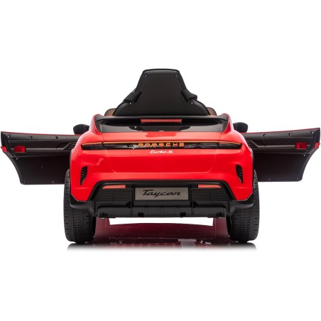 Auto Elettrica Bambini Porsche Taycan Turbo S 12V Rossa 1-4 Anni Telecomando