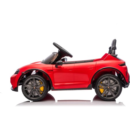Auto Elettrica Bambini Porsche Taycan Turbo S 12V Rossa 1-4 Anni Telecomando