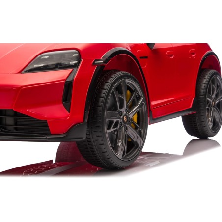Auto Elettrica Bambini Porsche Taycan Turbo S 12V Rossa 1-4 Anni Telecomando