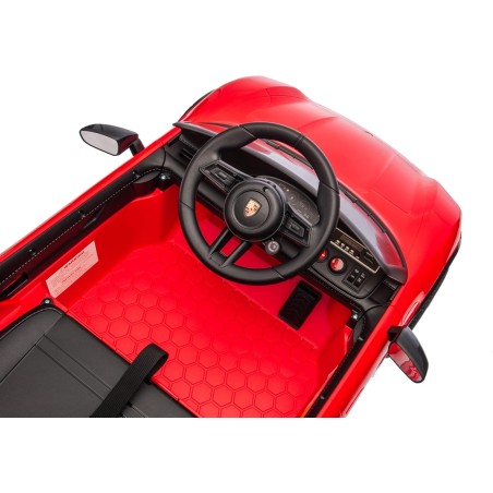 Auto Elettrica Bambini Porsche Taycan Turbo S 12V Rossa 1-4 Anni Telecomando