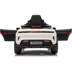Auto Elettrica Bambini Porsche Taycan Turbo S 12V Bianca 1-4 Anni Telecomando