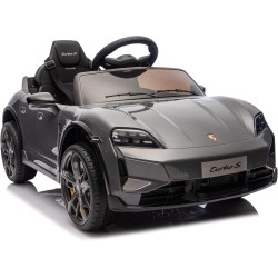 Auto Elettrica Bambini Porsche Taycan Turbo S 12V Nera 1-4 Anni Telecomando