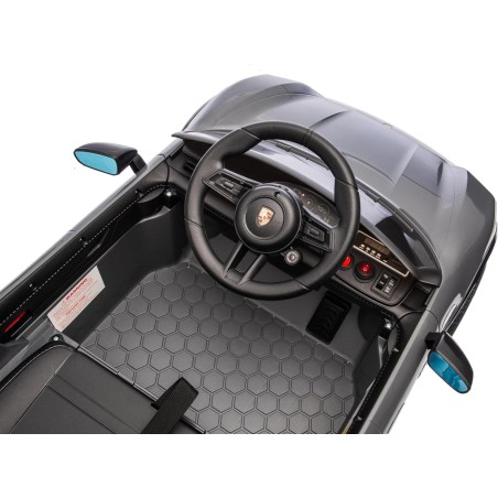 Auto Elettrica Bambini Porsche Taycan Turbo S 12V Nera 1-4 Anni Telecomando