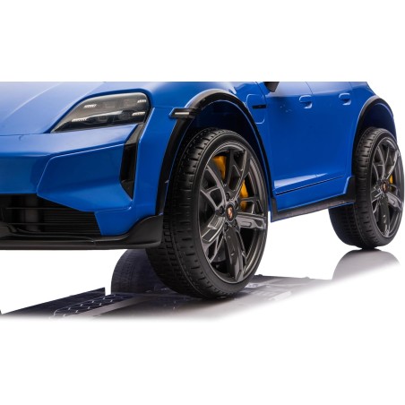 Auto Elettrica Bambini Porsche Taycan Turbo S 12V Blu 1-4 Anni Telecomando
