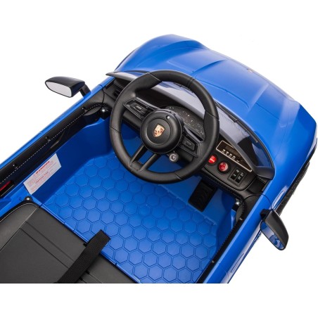 Auto Elettrica Bambini Porsche Taycan Turbo S 12V Blu 1-4 Anni Telecomando