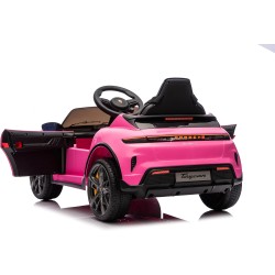 Auto Elettrica Bambini Porsche Taycan Turbo S 12V Rosa 1-4 Anni Telecomando
