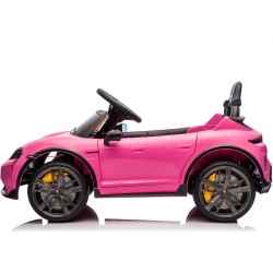 Auto Elettrica Bambini Porsche Taycan Turbo S 12V Rosa 1-4 Anni Telecomando