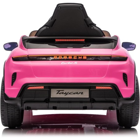 Auto Elettrica Bambini Porsche Taycan Turbo S 12V Rosa 1-4 Anni Telecomando