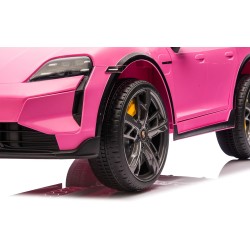 Auto Elettrica Bambini Porsche Taycan Turbo S 12V Rosa 1-4 Anni Telecomando
