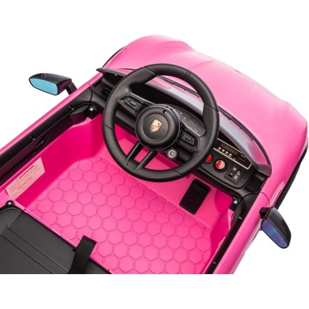 Auto Elettrica Bambini Porsche Taycan Turbo S 12V Rosa 1-4 Anni Telecomando