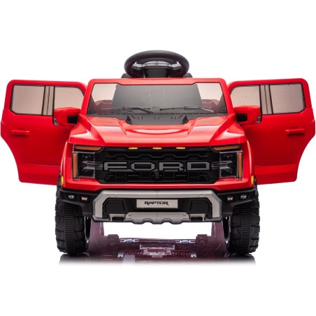 Auto Elettrica Bambini Ford Raptor 12V Rosso 1-4 Anni Telecomando LED Bluetooth