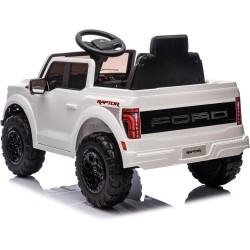 Auto Elettrica Bambini Ford Raptor 12V Bianco 1-4 Anni Telecomando LED Bluetooth
