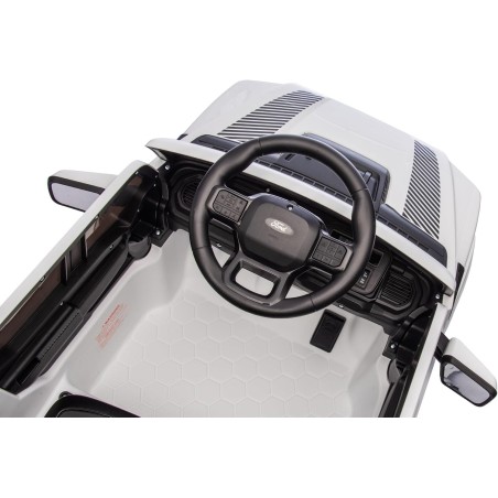 Auto Elettrica Bambini Ford Raptor 12V Bianco 1-4 Anni Telecomando LED Bluetooth