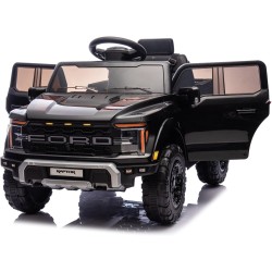 Auto Elettrica Bambini Ford Raptor 12V Nero 1-4 Anni Telecomando LED Bluetooth