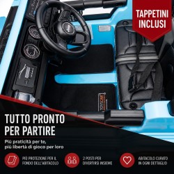 Auto Elettrica Bambini Jeep Wrangler Rubicon 12V Blu Sky 2-5 Anni Telecomando