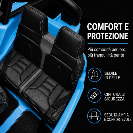 Auto Elettrica Bambini Jeep Wrangler Rubicon 12V Blu Sky 2-5 Anni Telecomando