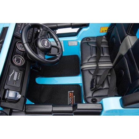 Auto Elettrica Bambini Jeep Wrangler Rubicon 12V Blu Sky 2-5 Anni Telecomando