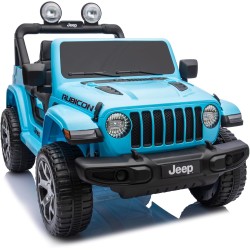 Auto Elettrica Bambini Jeep Wrangler Rubicon 12V Blu Sky 2-5 Anni Telecomando