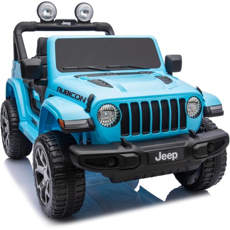 Auto Elettrica Bambini Jeep Wrangler Rubicon 12V Blu Sky 2-5 Anni Telecomando