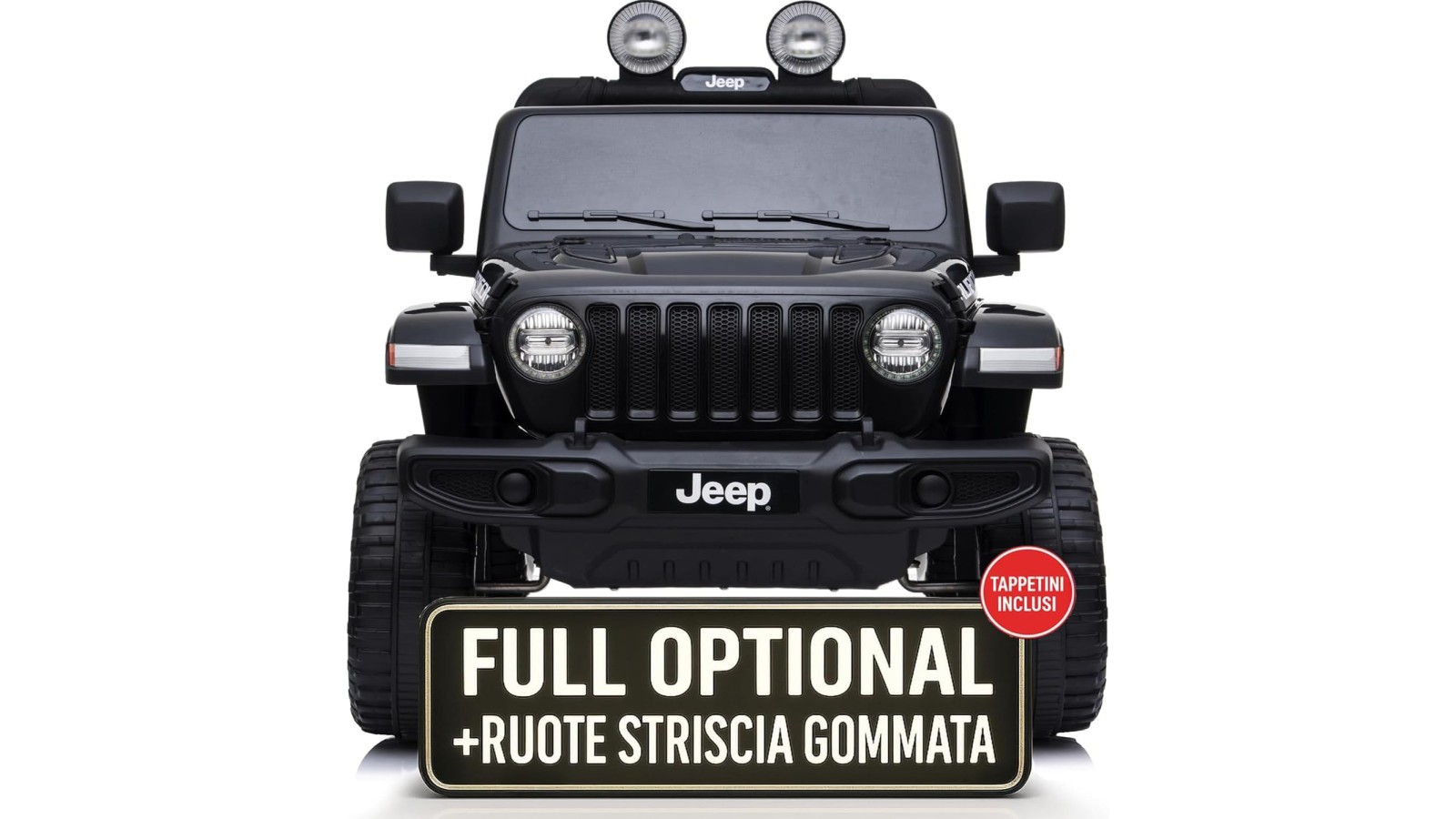 Auto Elettrica Bambini Jeep Wrangler Rubicon 12V Nera 2-5 Anni Telecomando