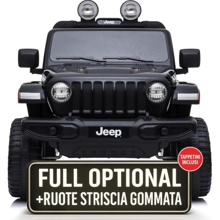 Auto Elettrica Bambini Jeep Wrangler Rubicon 12V Nera 2-5 Anni Telecomando