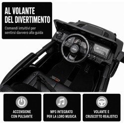 Auto Elettrica Bambini Jeep Wrangler Rubicon 12V Nera 2-5 Anni Telecomando