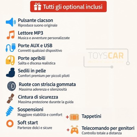 Auto Elettrica Bambini Jeep Wrangler Rubicon 12V Rossa 2-5 Anni Telecomando