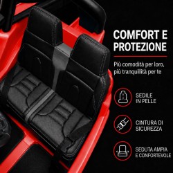 Auto Elettrica Bambini Jeep Wrangler Rubicon 12V Rossa 2-5 Anni Telecomando