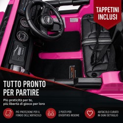 Auto Elettrica Bambini Jeep Wrangler Rubicon 12V Rosa 1-5 Anni Telecomando