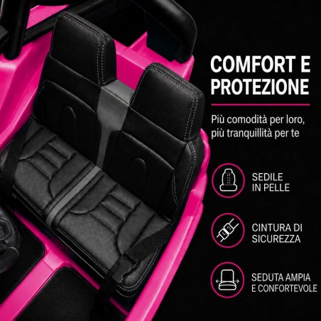 Auto Elettrica Bambini Jeep Wrangler Rubicon 12V Rosa 1-5 Anni Telecomando