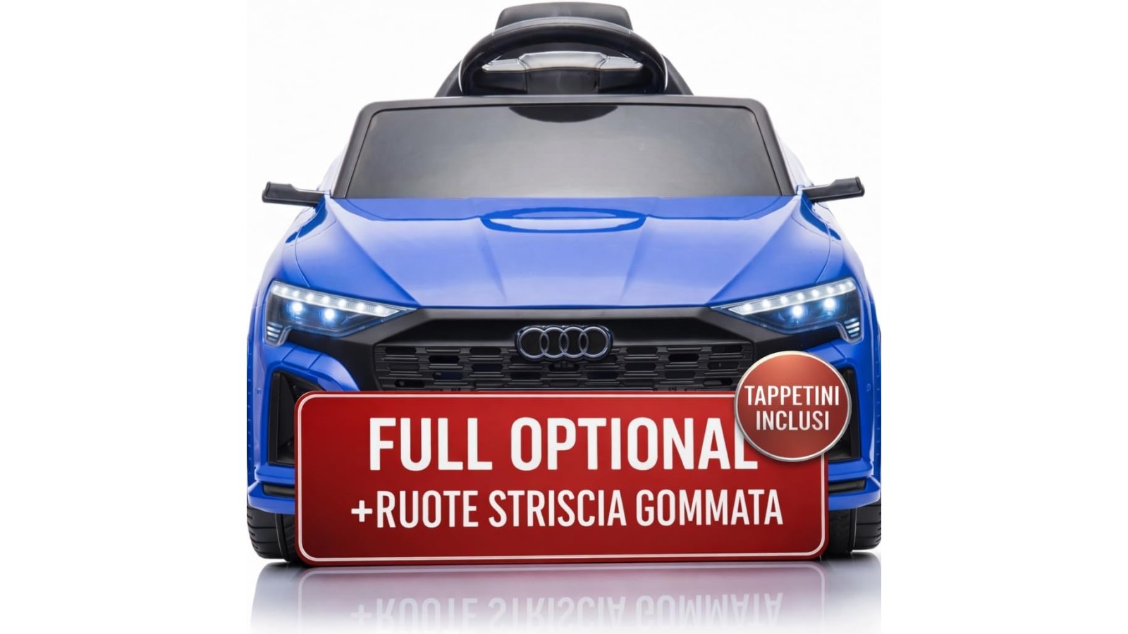 Auto Elettrica Bambini Audi SQ8 e-tron 12V Blu 1-4 Anni Telecomando LED Pelle