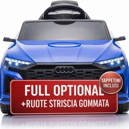 Auto Elettrica Bambini Audi SQ8 e-tron 12V Blu 1-4 Anni Telecomando LED Pelle