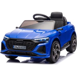 Auto Elettrica Bambini Audi SQ8 e-tron 12V Blu 1-4 Anni Telecomando LED Pelle