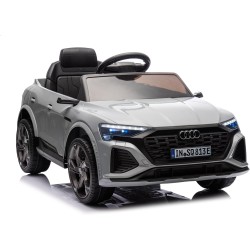 Auto Elettrica Bambini Audi SQ8 e-tron 12V Grigia 1-4 Anni Telecomando LED Pelle