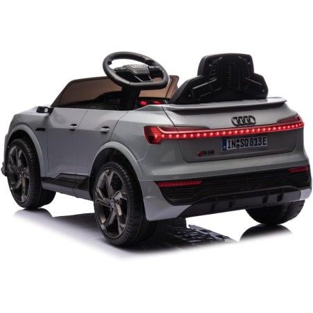 Auto Elettrica Bambini Audi SQ8 e-tron 12V Grigia 1-4 Anni Telecomando LED Pelle