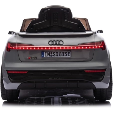 Auto Elettrica Bambini Audi SQ8 e-tron 12V Grigia 1-4 Anni Telecomando LED Pelle
