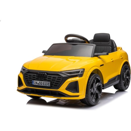 Auto Elettrica Bambini Audi SQ8 e-tron 12V Gialla 1-4 Anni Telecomando LED Pelle