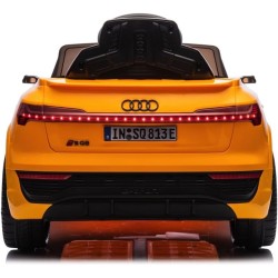 Auto Elettrica Bambini Audi SQ8 e-tron 12V Gialla 1-4 Anni Telecomando LED Pelle