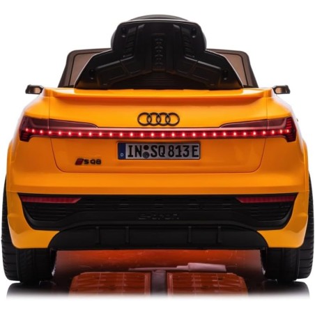 Auto Elettrica Bambini Audi SQ8 e-tron 12V Gialla 1-4 Anni Telecomando LED Pelle