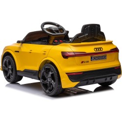 Auto Elettrica Bambini Audi SQ8 e-tron 12V Gialla 1-4 Anni Telecomando LED Pelle