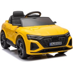 Auto Elettrica Bambini Audi SQ8 e-tron 12V Gialla 1-4 Anni Telecomando LED Pelle