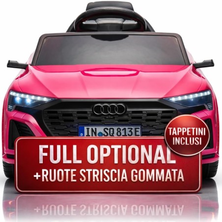 Auto Elettrica Bambini Audi SQ8 e-tron 12V Rosa 1-4 Anni Telecomando LED Pelle
