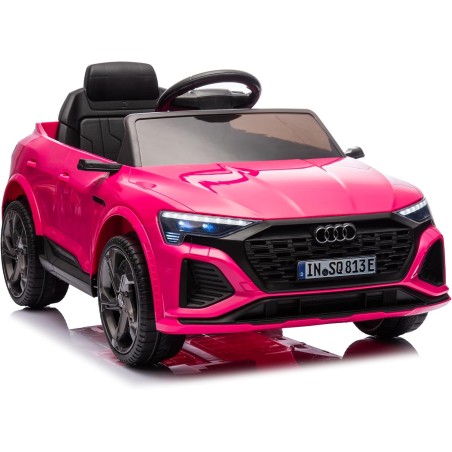 Auto Elettrica Bambini Audi SQ8 e-tron 12V Rosa 1-4 Anni Telecomando LED Pelle