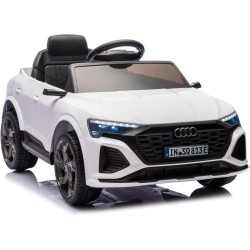 Auto Elettrica Bambini Audi SQ8 e-tron 12V Bianca 1-4 Anni Telecomando LED Pelle