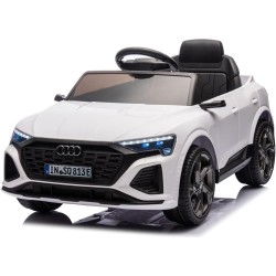 Auto Elettrica Bambini Audi SQ8 e-tron 12V Bianca 1-4 Anni Telecomando LED Pelle