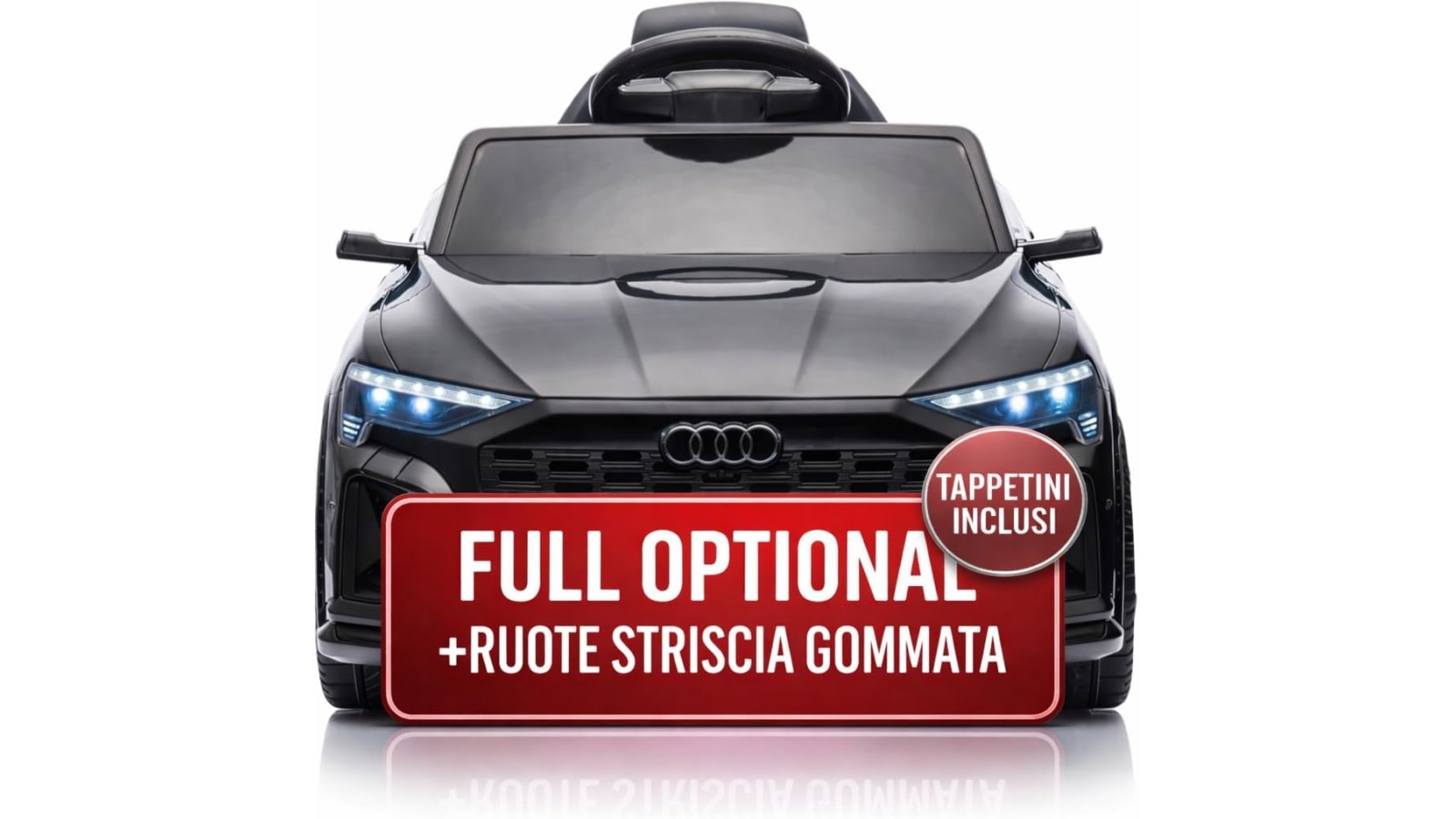 Auto Elettrica Bambini Audi SQ8 e-tron 12V Nera 1-4 Anni Telecomando LED Pelle
