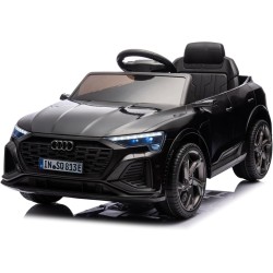 Auto Elettrica Bambini Audi SQ8 e-tron 12V Nera 1-4 Anni Telecomando LED Pelle