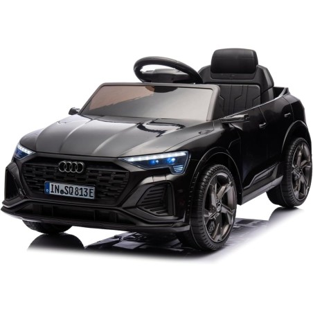 Auto Elettrica Bambini Audi SQ8 e-tron 12V Nera 1-4 Anni Telecomando LED Pelle