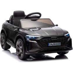 Auto Elettrica Bambini Audi SQ8 e-tron 12V Nera 1-4 Anni Telecomando LED Pelle
